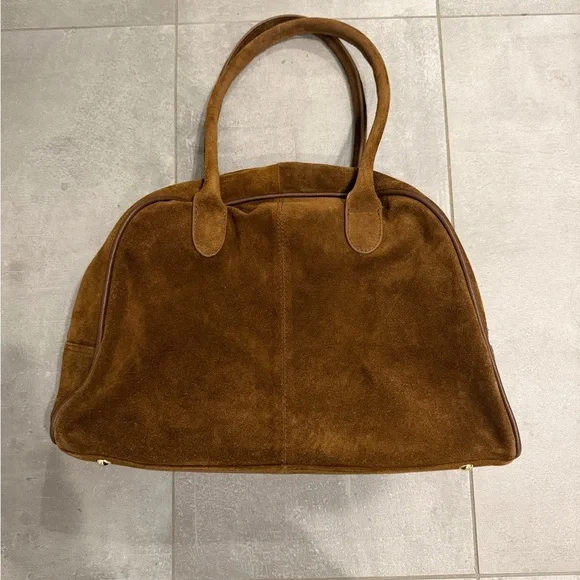 ASOS brown suede bowler tote bag - Picture 6 of 8